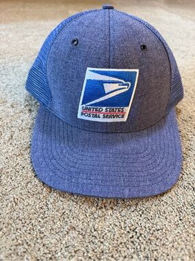 USPS United States Postal Service Navy Mesh Back Trucker Hat Cap